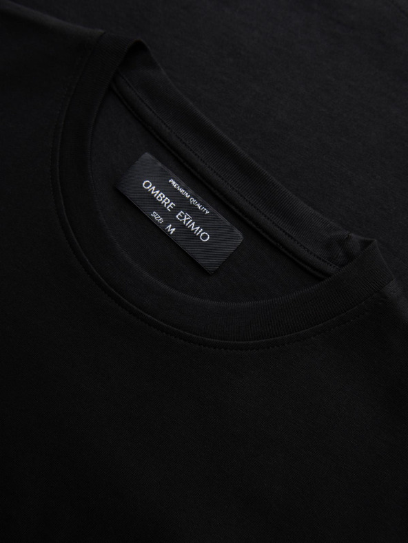 Ombre Clothing Muška pamučna majica sa aplikacijom nakita na prsima - crna V1 OM-TSCT-0290 Ombre Clothing