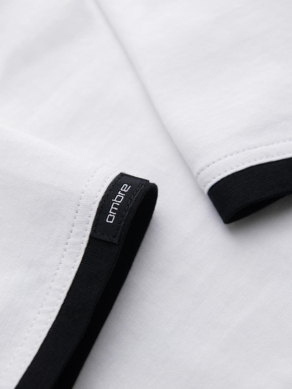 Ombre Clothing Muška pamučna majica sa kapuljačom - bijela V1 OM-TSCT-0256 Ombre Clothing