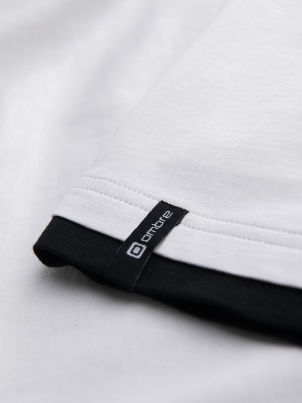 Ombre Clothing Muška pamučna majica sa kapuljačom - bijela V1 OM-TSCT-0256 Ombre Clothing
