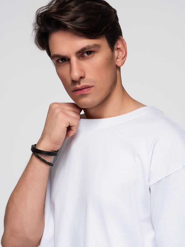 Ombre Clothing Muška pamučna majica sa šljokičastim motivom krila na leđima - bijela V2 OM-TSCT-0289 Ombre Clothing