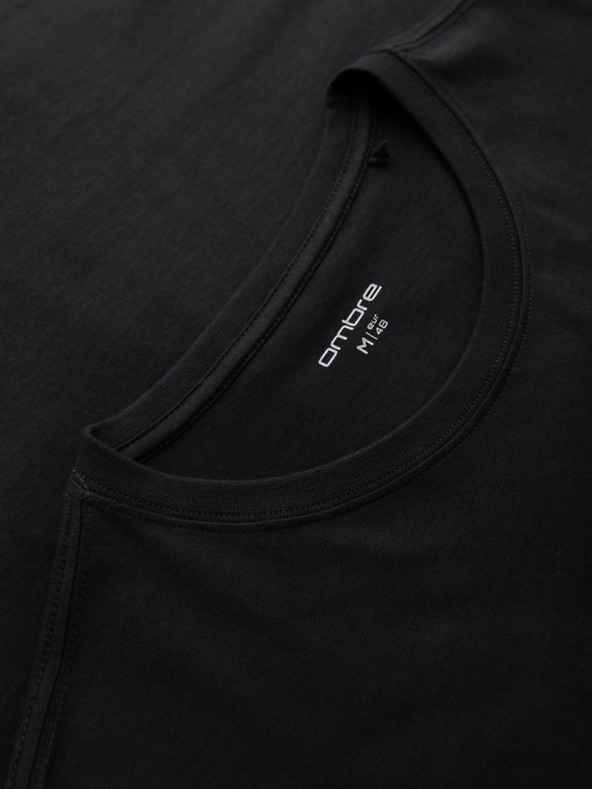 Ombre Clothing Muška pamučna majica sa zanimljivim printom na prsima - crna V1 OM-TSPT-0261 Ombre Clothing