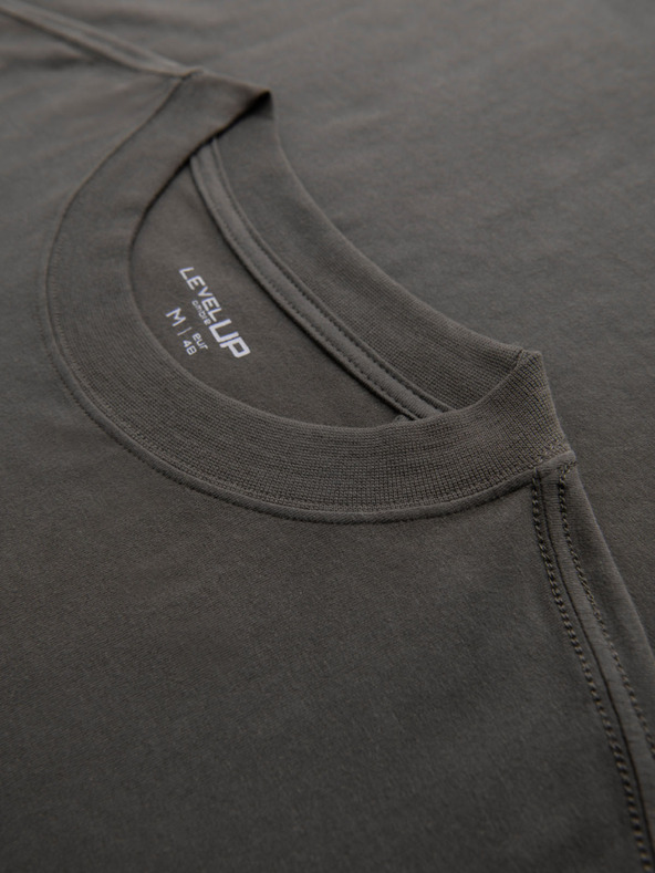 Ombre Clothing Muška pamučna majica LOOSE FIT s okruglim vratom - sivozelena V3 OM-TSBC-0267 Ombre Clothing