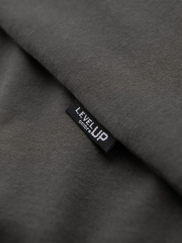 Ombre Clothing Muška pamučna majica LOOSE FIT s okruglim vratom - sivozelena V3 OM-TSBC-0267 Ombre Clothing