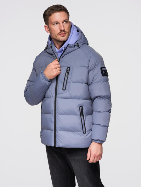 Ombre Clothing Muška zagrijana stepana jakna s raglan rukavima - faded purple V6 OM-JAHP-0302 Ombre Clothing