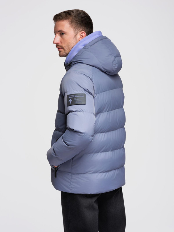 Ombre Clothing Muška zagrijana stepana jakna s raglan rukavima - faded purple V6 OM-JAHP-0302 Ombre Clothing