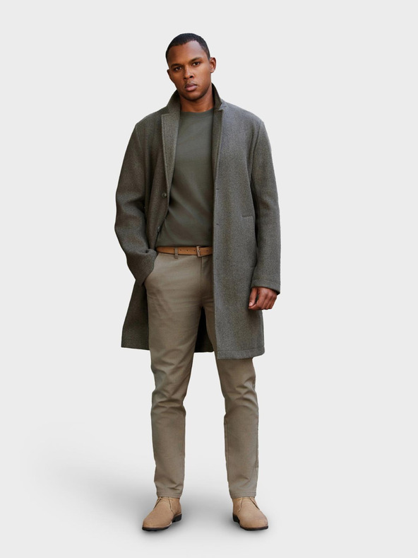 Ombre Clothing Muški lagani jednoredan kaput - grafit khaki V6 OM-COWC-0104 Ombre Clothing