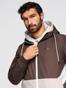 Ombre Clothing Muška lagana jakna regular fit s podstavom i kapuljačom - smeđa-bež V1 OM-JANP-0242 Ombre Clothing