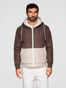 Ombre Clothing Muška lagana jakna regular fit s podstavom i kapuljačom - smeđa-bež V1 OM-JANP-0242 Ombre Clothing