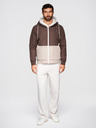 Ombre Clothing Muška lagana jakna regular fit s podstavom i kapuljačom - smeđa-bež V1 OM-JANP-0242 Ombre Clothing
