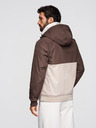 Ombre Clothing Muška lagana jakna regular fit s podstavom i kapuljačom - smeđa-bež V1 OM-JANP-0242 Ombre Clothing