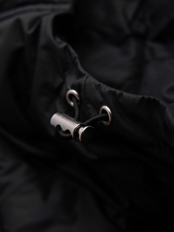 Ombre Clothing Muška dugačka stepana jakna s prirodnim punjenjem - crna V1 OM-JALJ-0212 Ombre Clothing