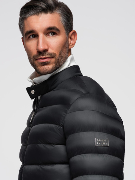 Ombre Clothing Muška stepana klasična jakna s pokrajnjom - crna V1 OM-JALP-0261 Ombre Clothing