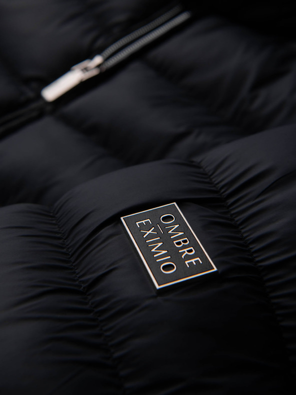 Ombre Clothing Muška stepana klasična jakna s pokrajnjom - crna V1 OM-JALP-0261 Ombre Clothing