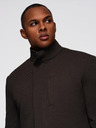 Ombre Clothing Muški strukturirani kaput s visokim ovratnikom - tamno smeđi V5 OM-COWC-0136 Ombre Clothing
