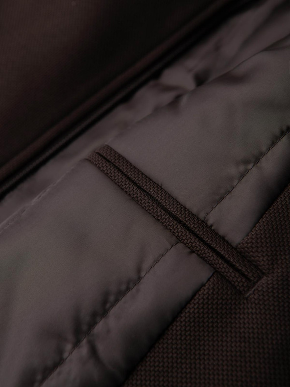 Ombre Clothing Muški strukturirani kaput s visokim ovratnikom - tamno smeđi V5 OM-COWC-0136 Ombre Clothing