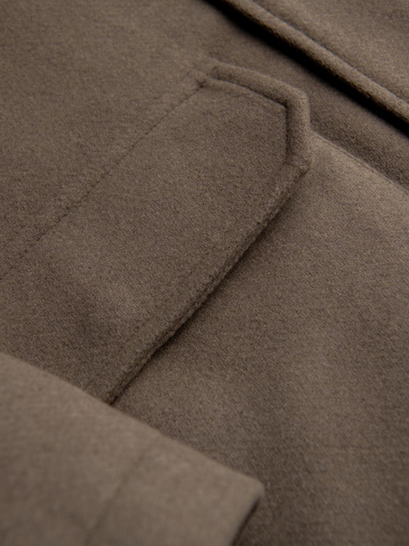 Ombre Clothing Muški vuneni kaput parka s kapuljačom - khaki V2 OM-COWC-0132 Ombre Clothing