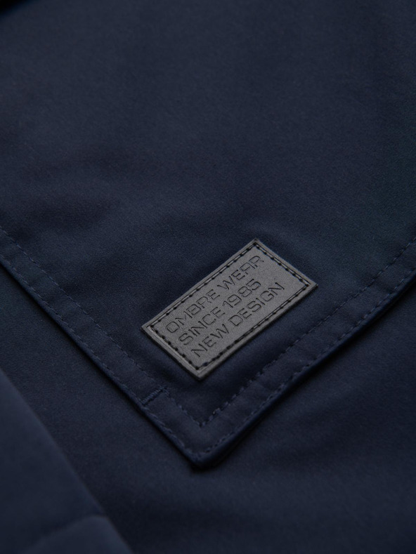 Ombre Clothing Muška dugačka parka jakna s ovčjom kožom - tamno plava V2 OM-JAPJ-0316 Ombre Clothing