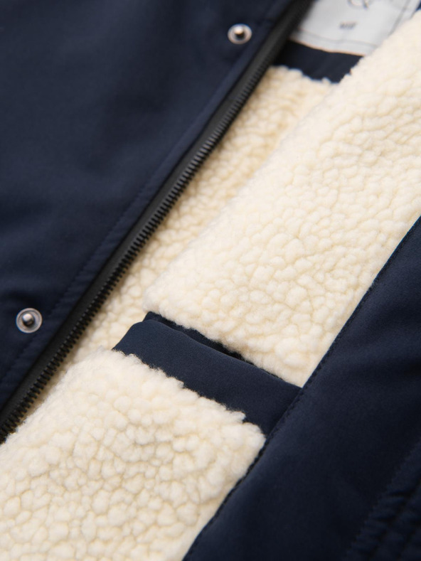 Ombre Clothing Muška dugačka parka jakna s ovčjom kožom - tamno plava V2 OM-JAPJ-0316 Ombre Clothing