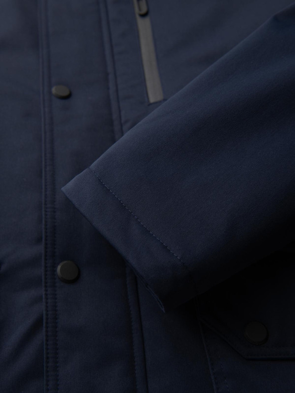 Ombre Clothing Muška dugačka parka jakna s ovčjom kožom - tamno plava V2 OM-JAPJ-0316 Ombre Clothing