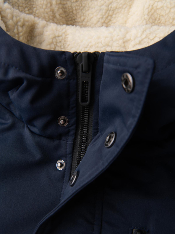 Ombre Clothing Muška dugačka parka jakna s ovčjom kožom - tamno plava V2 OM-JAPJ-0316 Ombre Clothing