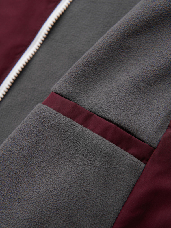 Ombre Clothing Muška lagana jakna regular fit s podstavom i kapuljačom - vino siva V3 OM-JANP-0242 Ombre Clothing