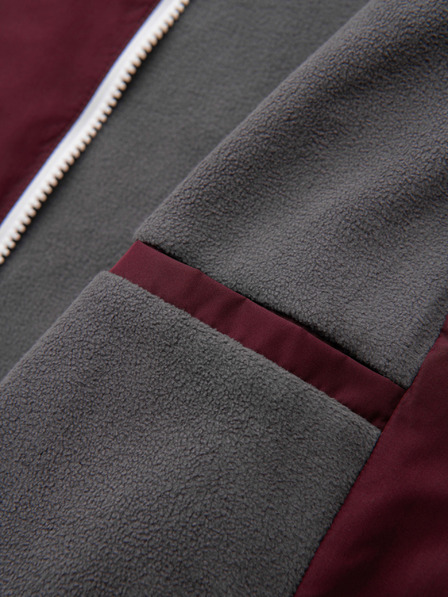 Ombre Clothing Muška lagana jakna regular fit s podstavom i kapuljačom - vino siva V3 OM-JANP-0242 Ombre Clothing