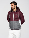 Ombre Clothing Muška lagana jakna regular fit s podstavom i kapuljačom - vino siva V3 OM-JANP-0242 Ombre Clothing
