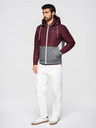 Ombre Clothing Muška lagana jakna regular fit s podstavom i kapuljačom - vino siva V3 OM-JANP-0242 Ombre Clothing