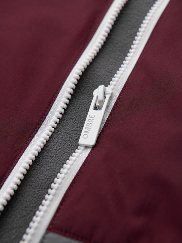 Ombre Clothing Muška lagana jakna regular fit s podstavom i kapuljačom - vino siva V3 OM-JANP-0242 Ombre Clothing