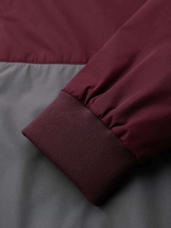 Ombre Clothing Muška lagana jakna regular fit s podstavom i kapuljačom - vino siva V3 OM-JANP-0242 Ombre Clothing