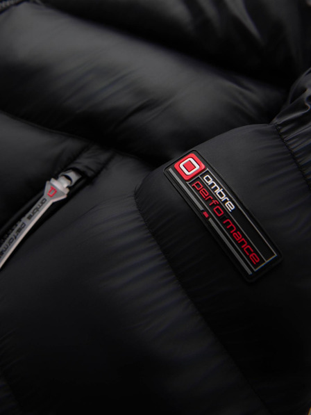 Ombre Clothing Muška moderna stepana jakna od kombiniranih materijala - crna V1 OM-JAHP-0303 Ombre Clothing