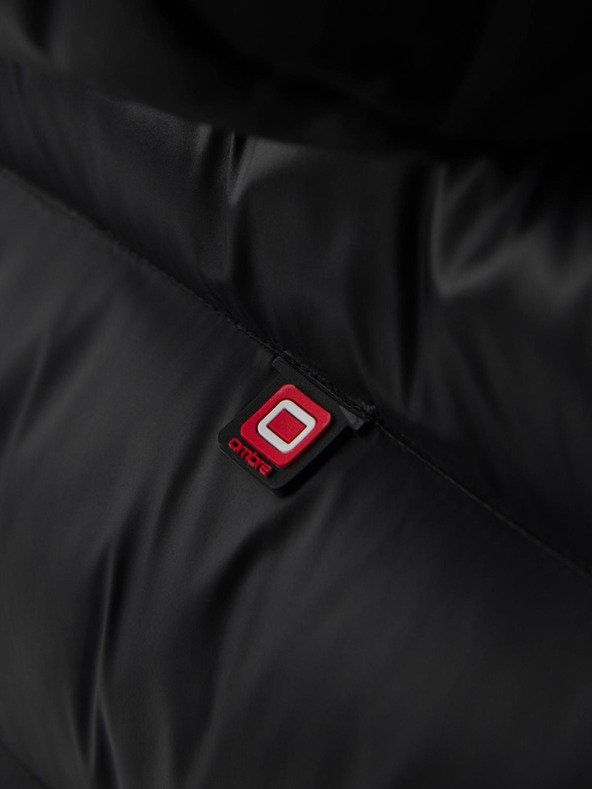 Ombre Clothing Muška moderna stepana jakna od kombiniranih materijala - crna V1 OM-JAHP-0303 Ombre Clothing