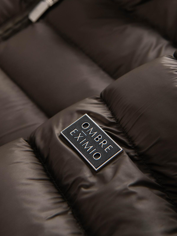 Ombre Clothing Muška klasična stepana jakna s pokrajnjom - maslinasta V3 OM-JALP-0261 Ombre Clothing