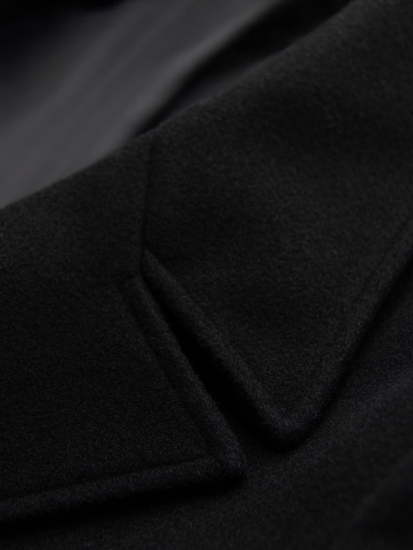 Ombre Clothing Muški dvoredan kaput s ukrasnim gumbima - crni V2 OM-COWC-0137 Ombre Clothing