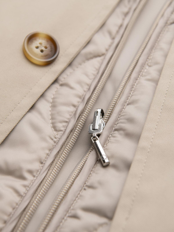 Ombre Clothing Muški minimalistički kaput s odljepljivom vestom - bež V1 OM-COLC-0139 Ombre Clothing