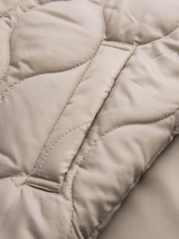 Ombre Clothing Muški minimalistički kaput s odljepljivom vestom - bež V1 OM-COLC-0139 Ombre Clothing