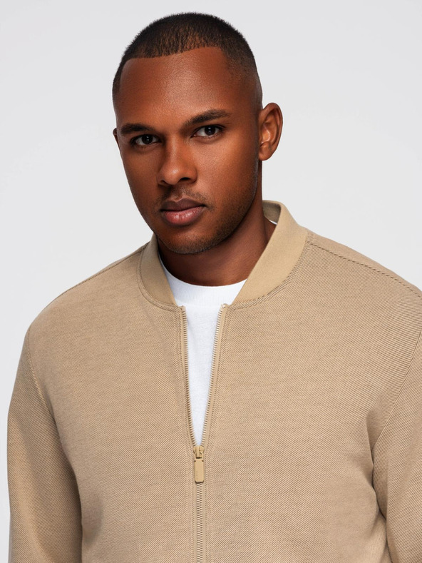 Ombre Clothing Muška bomber jakna s raglan rukavima - topla bež V2 OM-JANP-0159 Ombre Clothing