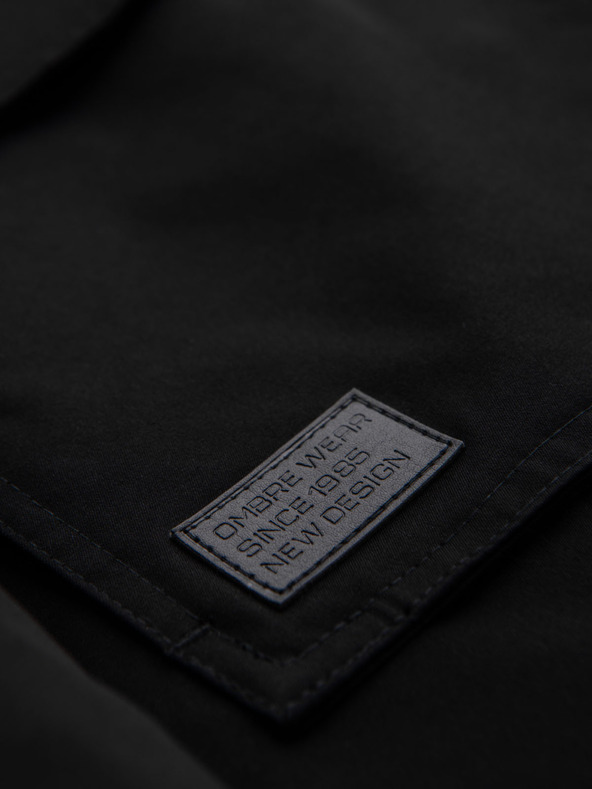 Ombre Clothing Muška dugačka parka jakna s ovčjom kožom - crna V4 OM-JAPJ-0316 Ombre Clothing