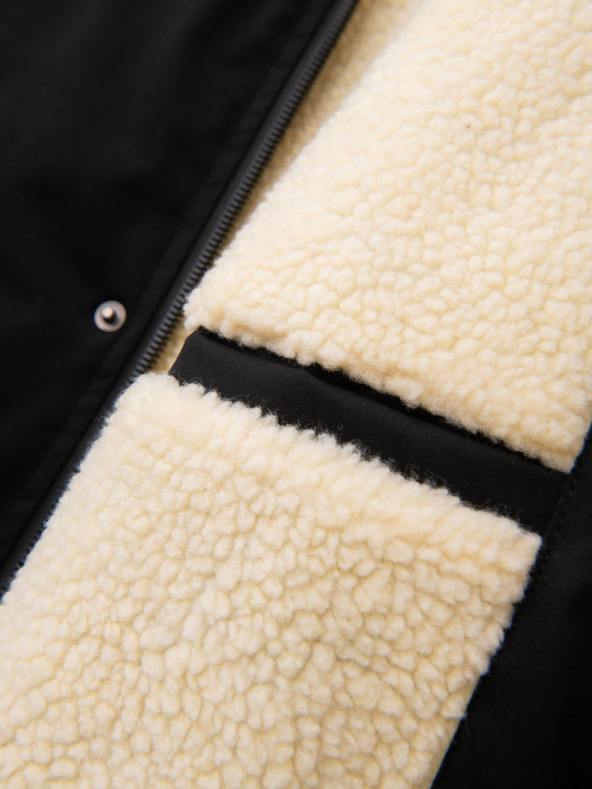 Ombre Clothing Muška dugačka parka jakna s ovčjom kožom - crna V4 OM-JAPJ-0316 Ombre Clothing