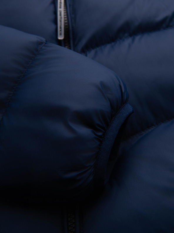 Ombre Clothing Muška moderna stepana jakna od kombiniranih materijala - tamno plava V2 OM-JAHP-0303 Ombre Clothing