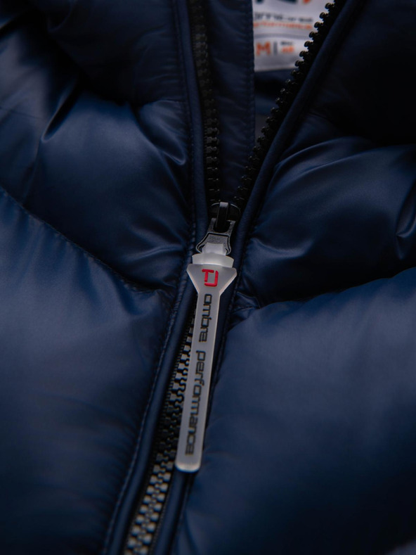 Ombre Clothing Muška moderna stepana jakna od kombiniranih materijala - tamno plava V2 OM-JAHP-0303 Ombre Clothing