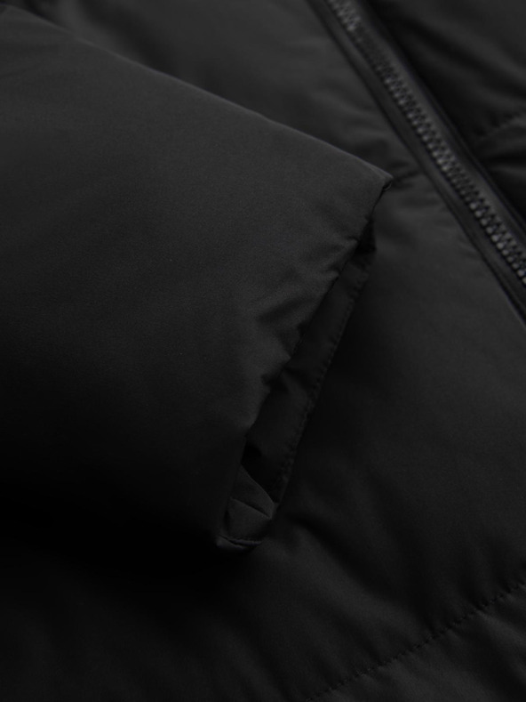 Ombre Clothing Muška klasična dugačka jakna s kapuljačom - crna V1 OM-JALJ-0269 Ombre Clothing