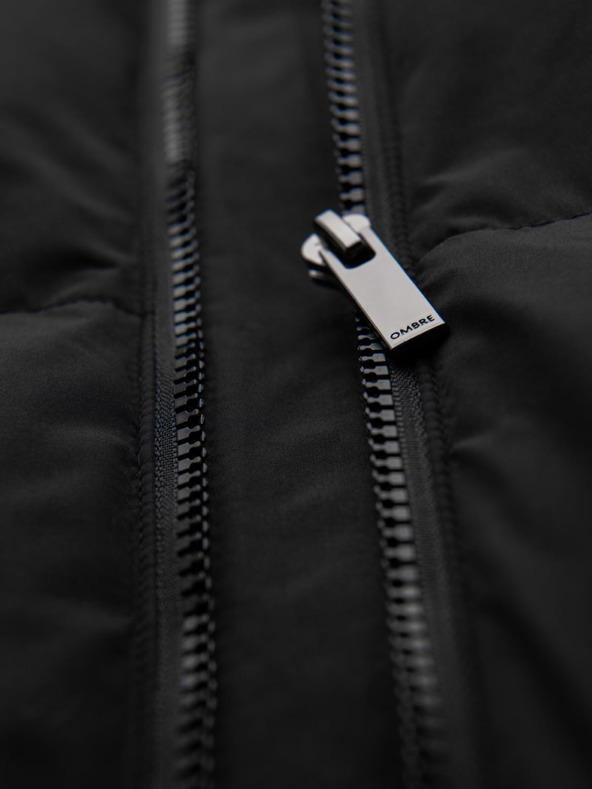 Ombre Clothing Muška klasična dugačka jakna s kapuljačom - crna V1 OM-JALJ-0269 Ombre Clothing