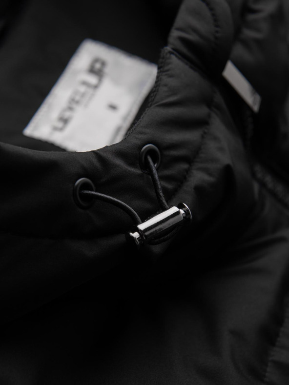 Ombre Clothing Muška klasična dugačka jakna s kapuljačom - crna V1 OM-JALJ-0269 Ombre Clothing