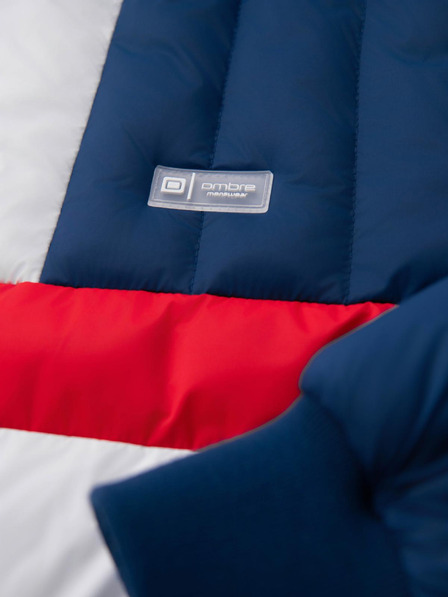 Ombre Clothing Muška šarena retro sportska jakna - plava i bijela V1 OM-JALP-0296 Ombre Clothing