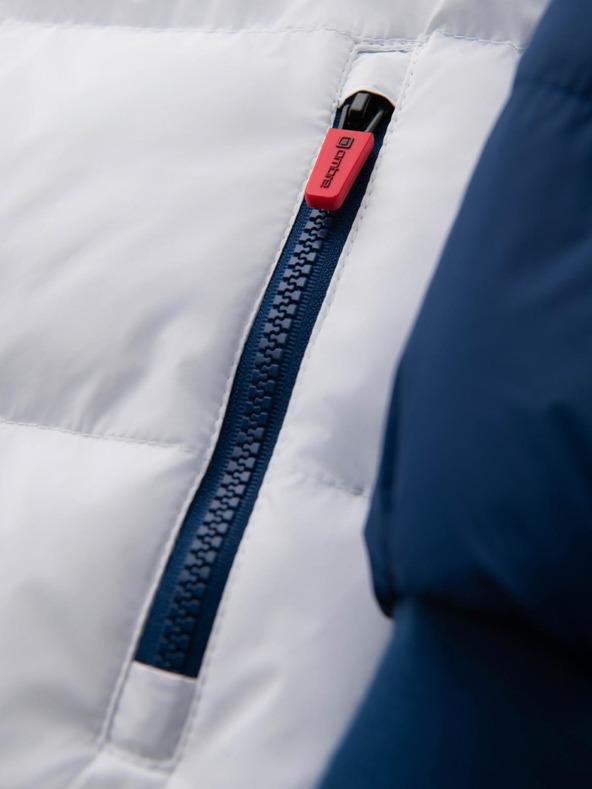 Ombre Clothing Muška šarena retro sportska jakna - plava i bijela V1 OM-JALP-0296 Ombre Clothing