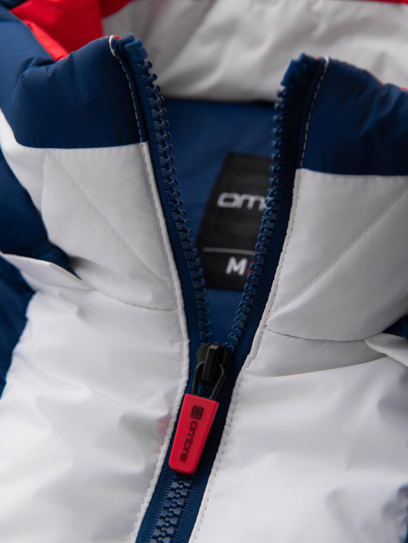 Ombre Clothing Muška šarena retro sportska jakna - plava i bijela V1 OM-JALP-0296 Ombre Clothing