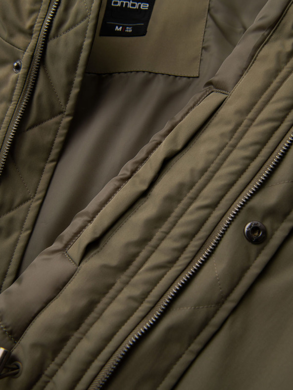 Ombre Clothing Muška klasična dugačka parka - maslinasta V3 OM-JAPJ-0313 Ombre Clothing