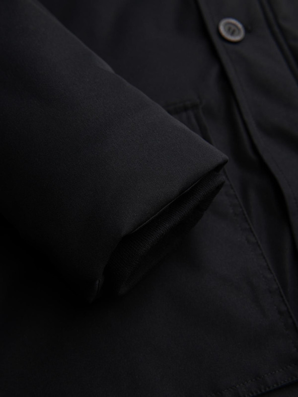 Ombre Clothing Elegantna muška parka s džepovima i kapuljačom - crna V1 OM-JAPJ-0287 Ombre Clothing