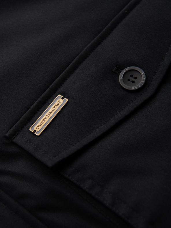 Ombre Clothing Elegantna muška parka s džepovima i kapuljačom - crna V1 OM-JAPJ-0287 Ombre Clothing